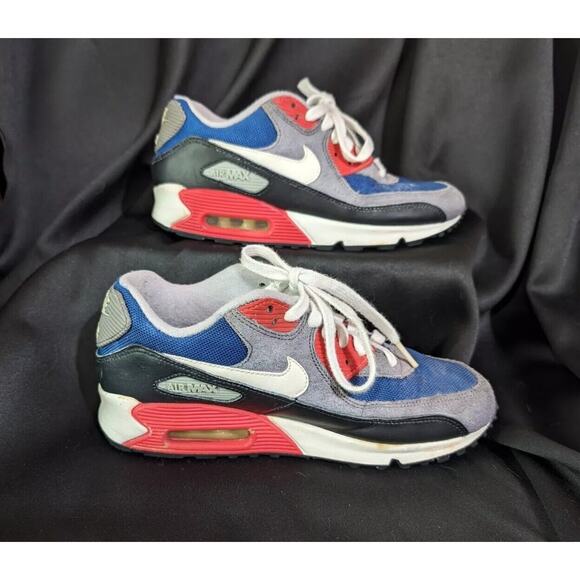 Nike W'S Air Max 90 'Dark Royal Blue Red Grey Women’s Size 9.5 325213-406 - Picture 1 of 5